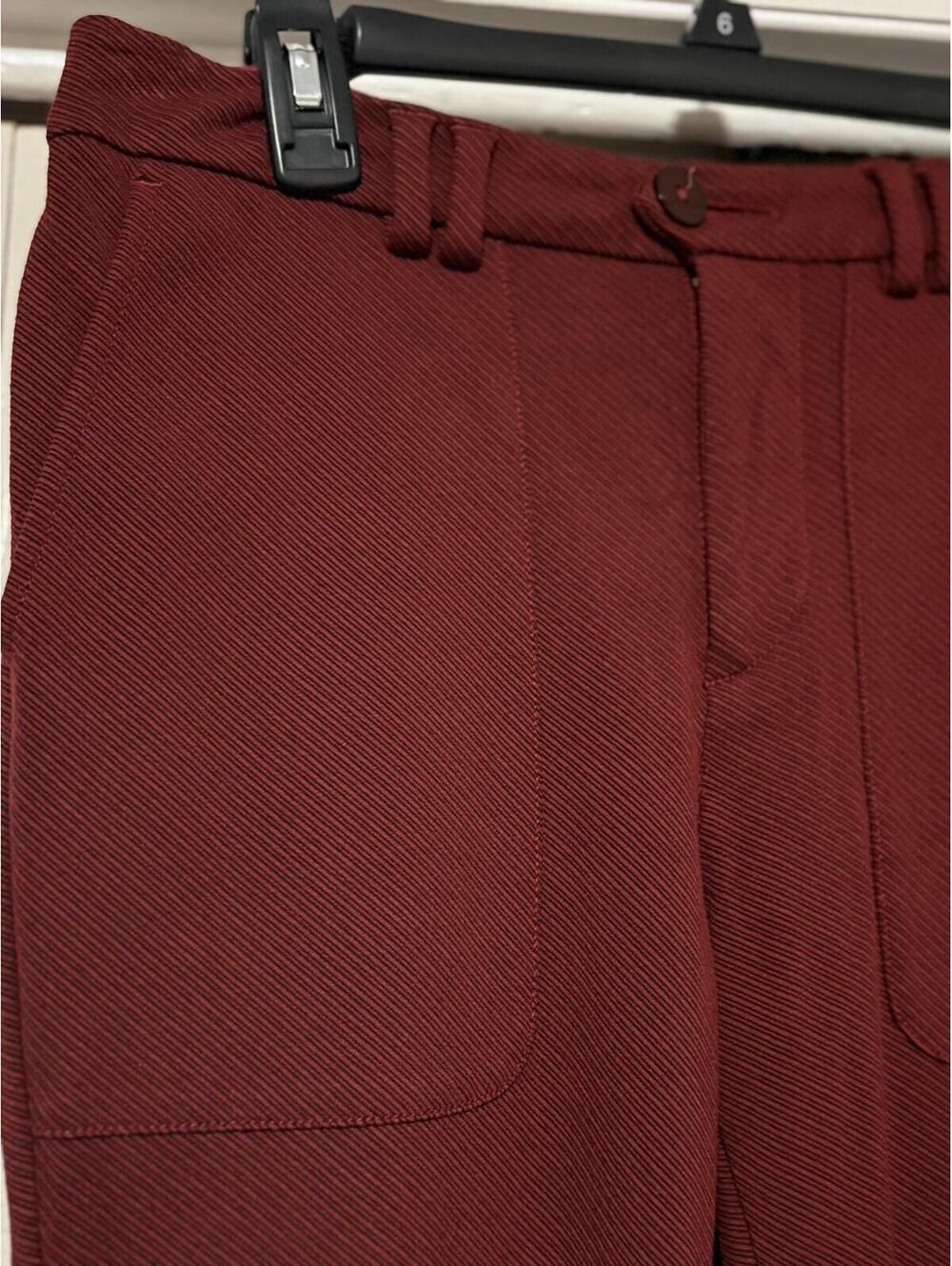 Anthropologie Essential Twill Trouser Wide Leg Pants Retro Chic Workwear - Picture 4 of 8